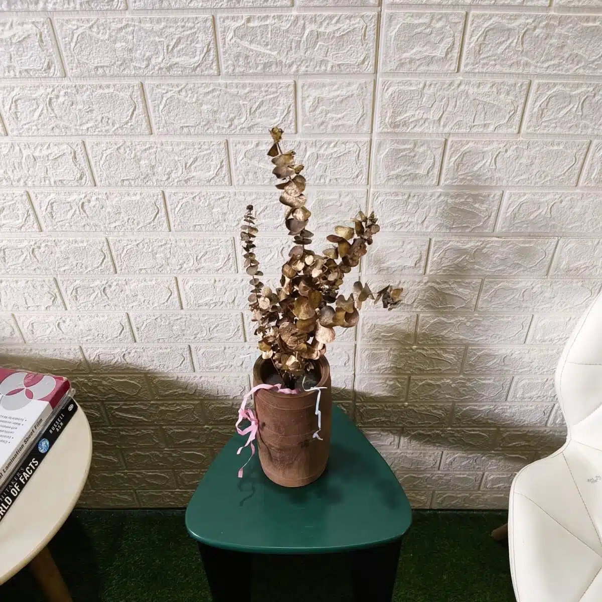 Naturally Dried Eucalypyus Stems (Gold Spray) - Set Of Five Stem - Image 3