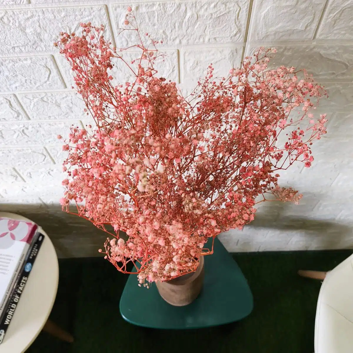 Naturally Dried Gypsophila Baby Breath Stems (Pink) - Image 2