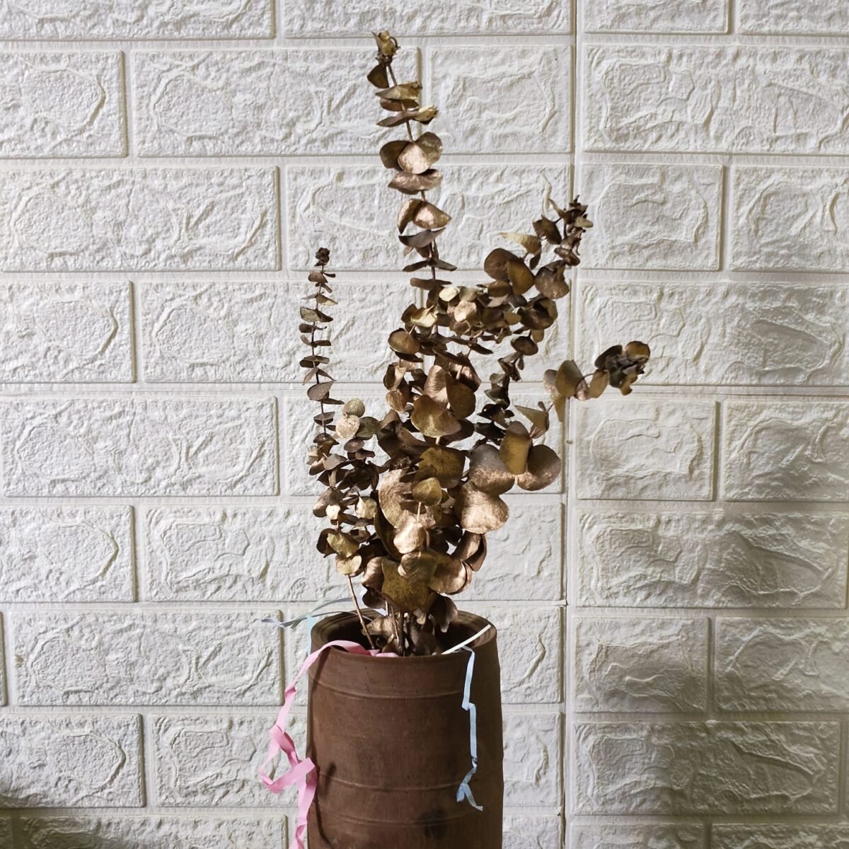 Naturally Dried Eucalypyus Stems (Gold Spray) - Set Of Five Stem - Image 1