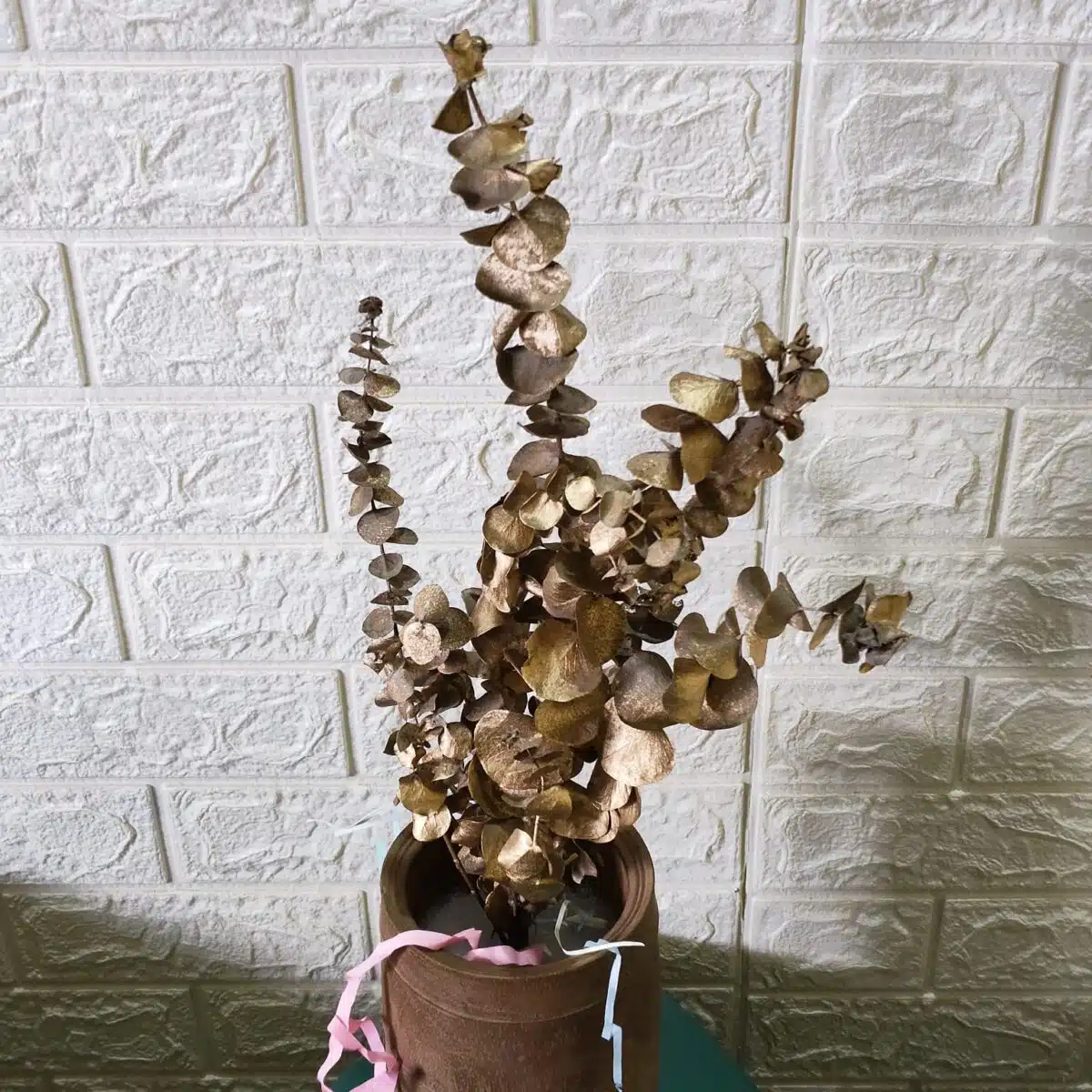 Naturally Dried Eucalypyus Stems (Gold Spray) - Set Of Five Stem - Image 4